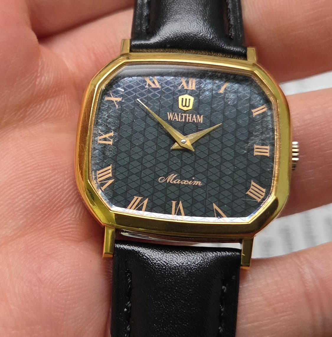 레어] 빈티지 월쌈 옥토 칼침핸즈 블랙미러 로만입체판 수동 메커니컬 상품이미지9