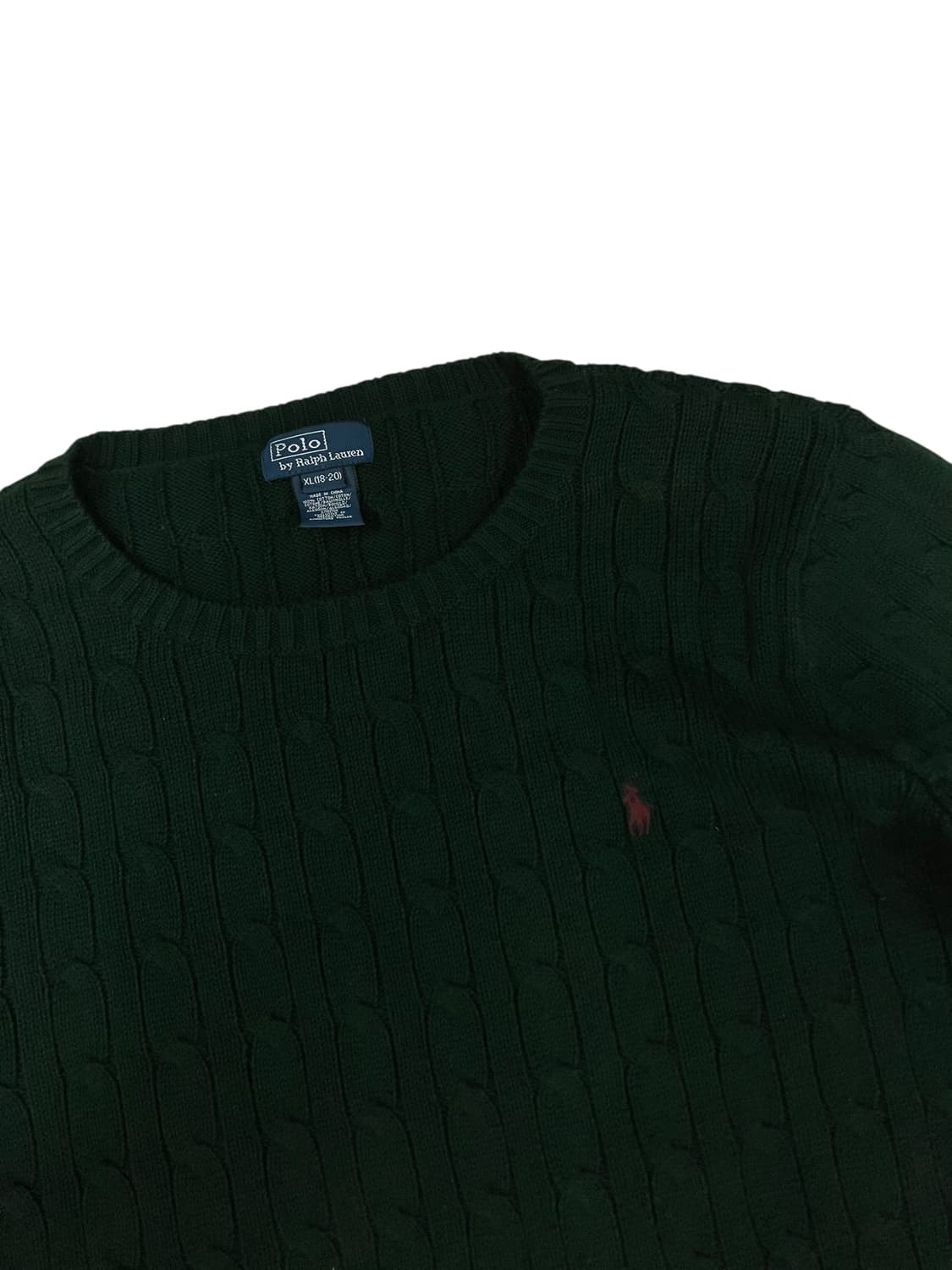 폴로 랄프로렌 케이블 니트 그린 XL(18-20) 상품이미지2