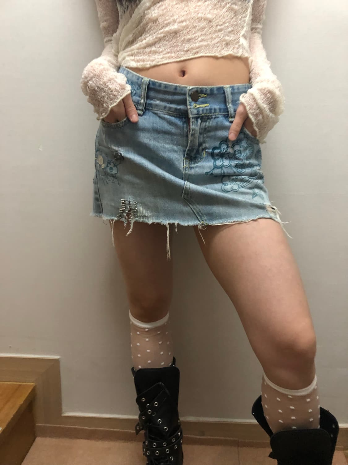 빈티지 아베크롬비 데님 미니 스커트 상품이미지6