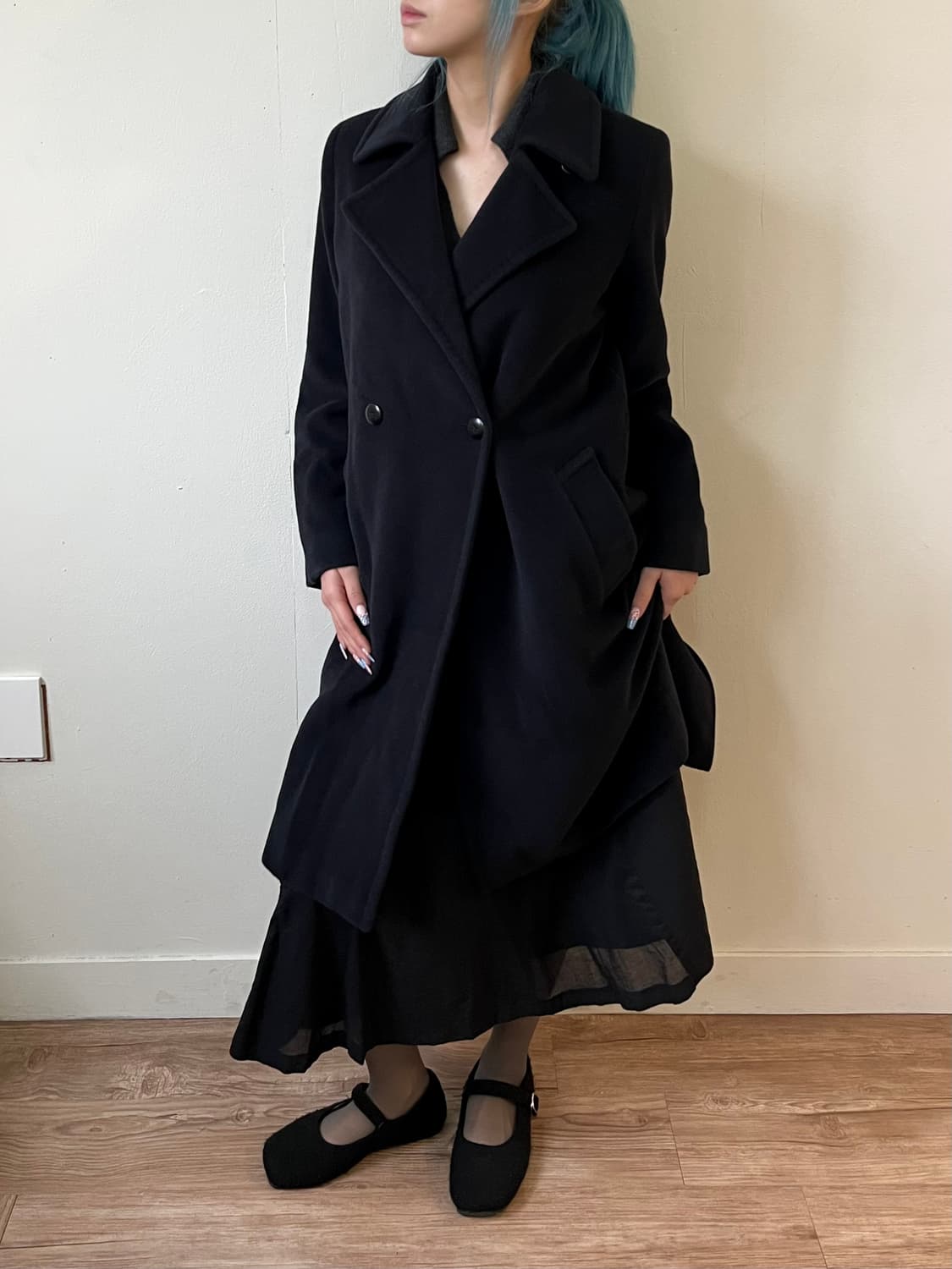 막스마라 앙고라 블랙 코트 상품이미지6