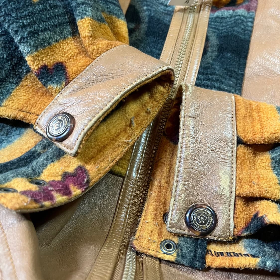 VINTAGE 빈티지 NZ 양가죽 에스닉 플리스 자켓 상품이미지5