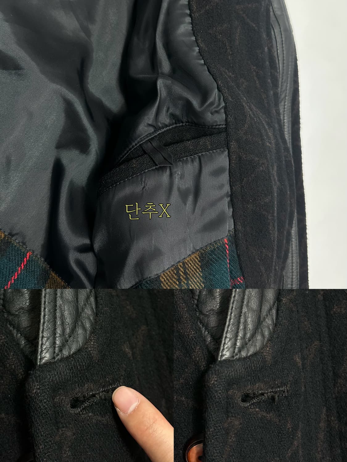 Redford 가죽 배색 모직 블루종 자켓 상품이미지8