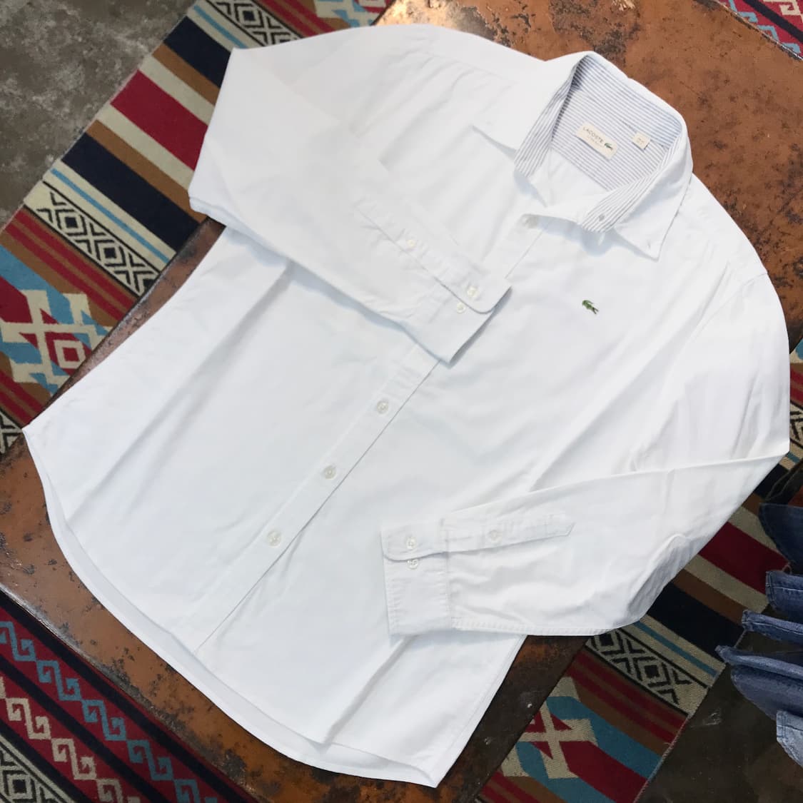 라코스테 화이트 옥스포드 셔츠 남성 105 사이즈  상품이미지2