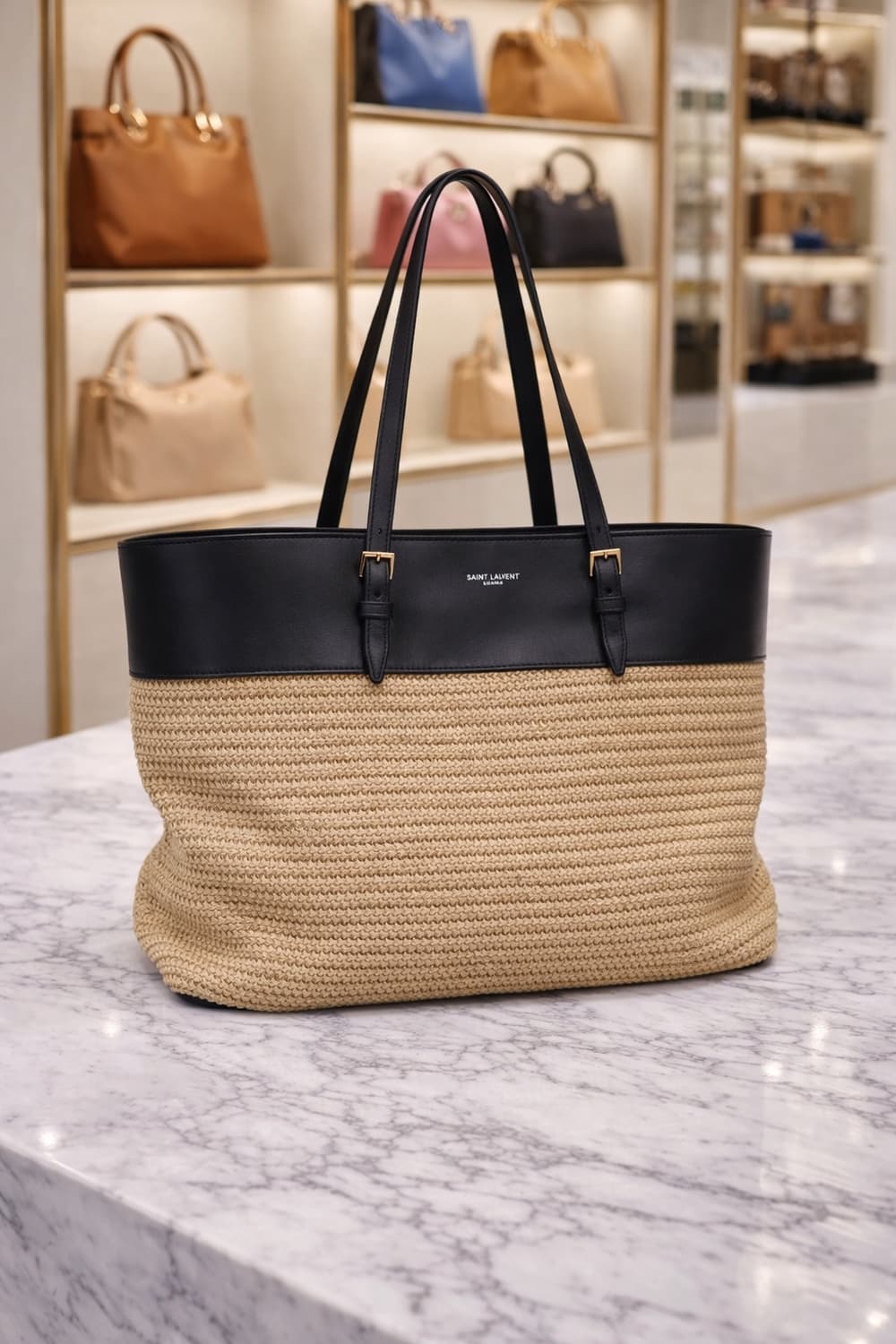 [S급] 생로랑 라피아 쇼퍼백 판매합니다!!! 상품이미지1