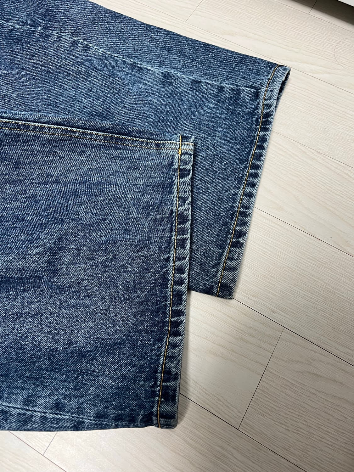 해칭룸 와이드 커브진 워시드 블루 3 상품이미지4