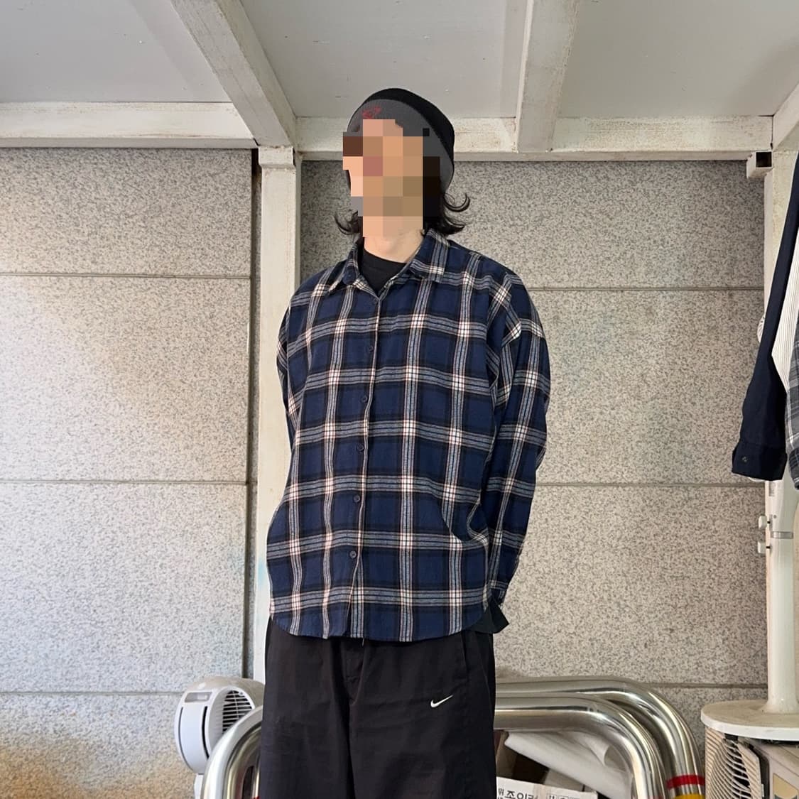 VTG 블루 체크 패턴 셔츠 상품이미지1