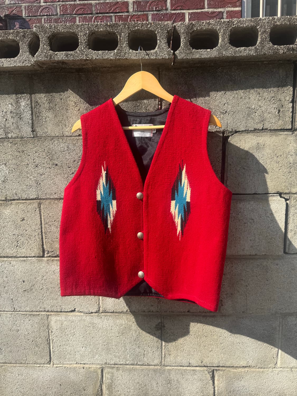 90s 센티넬라 빈티지 핸드 우븐 울 웨스턴 오르테가 치마요 베스트 조끼 상품이미지1