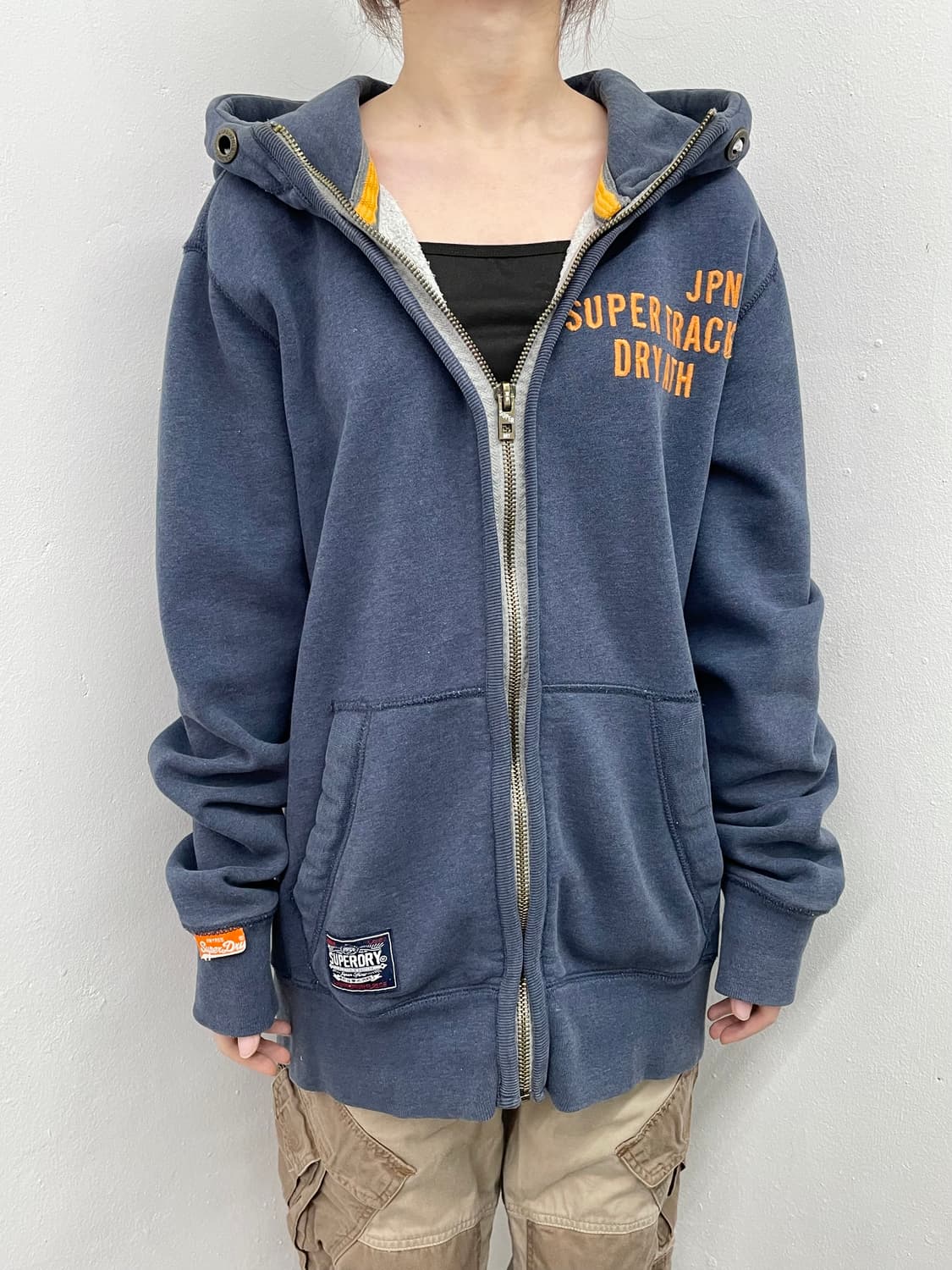 수퍼드라이 블루 패치 헤비 후드집업 상품이미지1