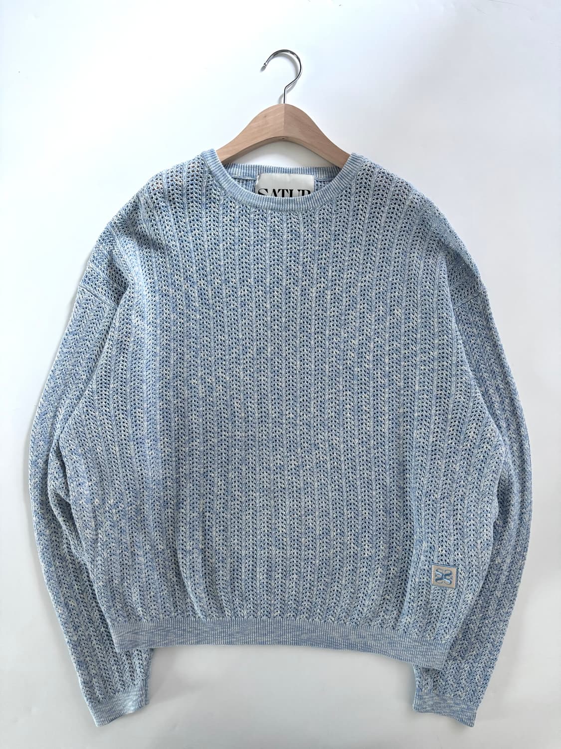 Satur 새터 스카이블루컬러 크로셰 니트 상품이미지3