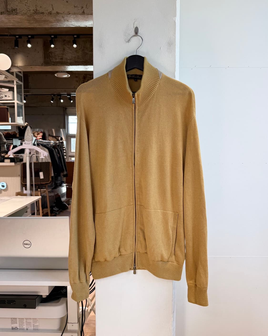 로로피아나 옐로우 캐시미어 니트 집업  상품이미지2