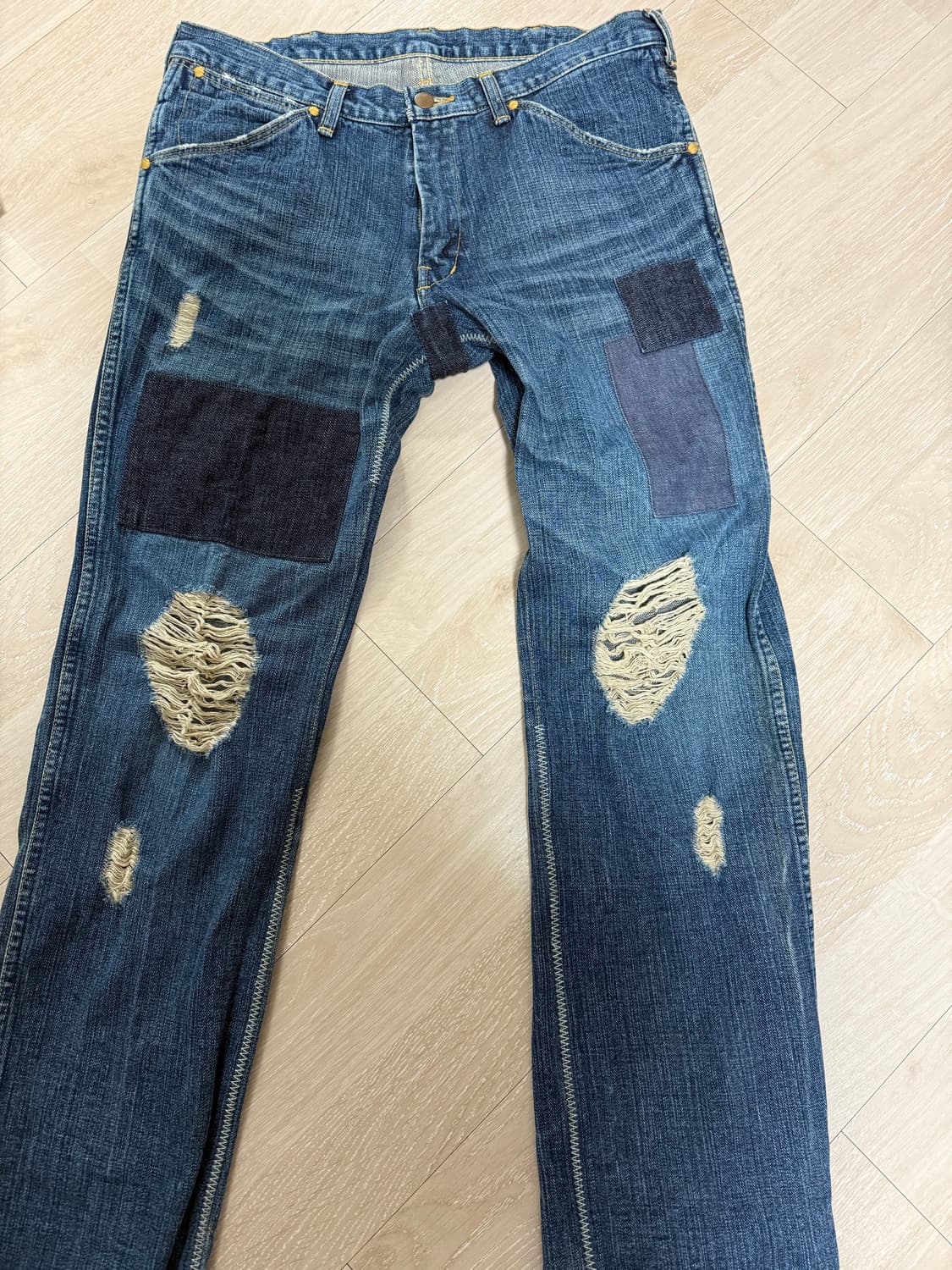 넘버나인 03aw 커트기 패치 데님 상품이미지1