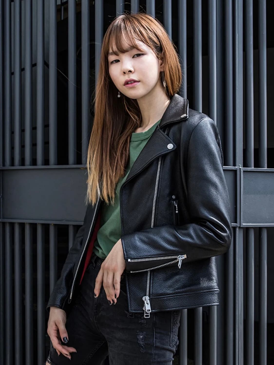 누드본즈 레더 라이더 자켓 여성용 상품이미지2