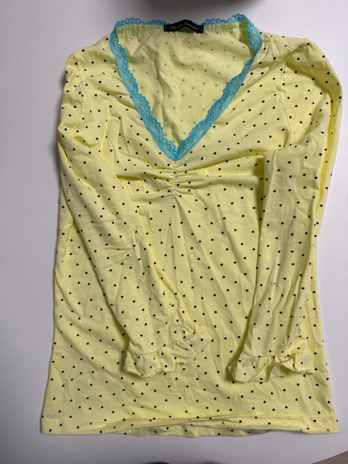 샵페어리 미니 하트 레이스 탑 (레몬) 상품이미지5