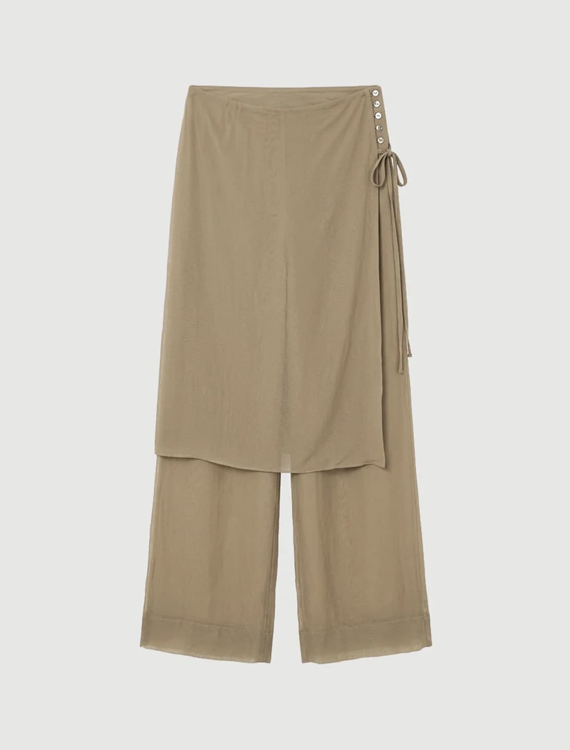 [34,36,38]팔로마울 Low Silk Archi 스커트 팬츠/카키 상품이미지5