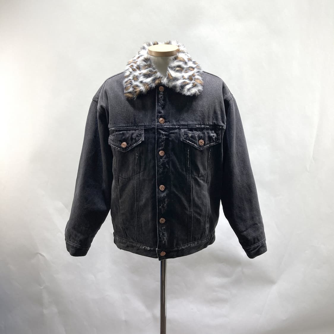 SJYP 여성 데님 레오파드 퍼자켓 s 영구제 상품이미지1