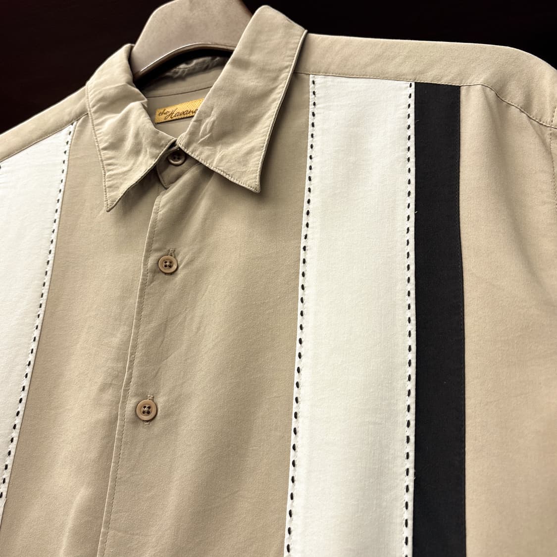 90s 하바네라 버티컬 스티치 패널 구아야베라 쿠바셔츠 N1267 상품이미지6