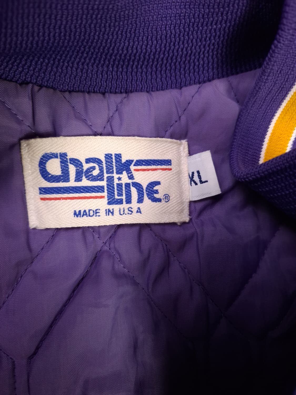오리지날 90's 미국제조 Chalk Line 미네소타바이킹즈 바시티자켓 상품이미지2