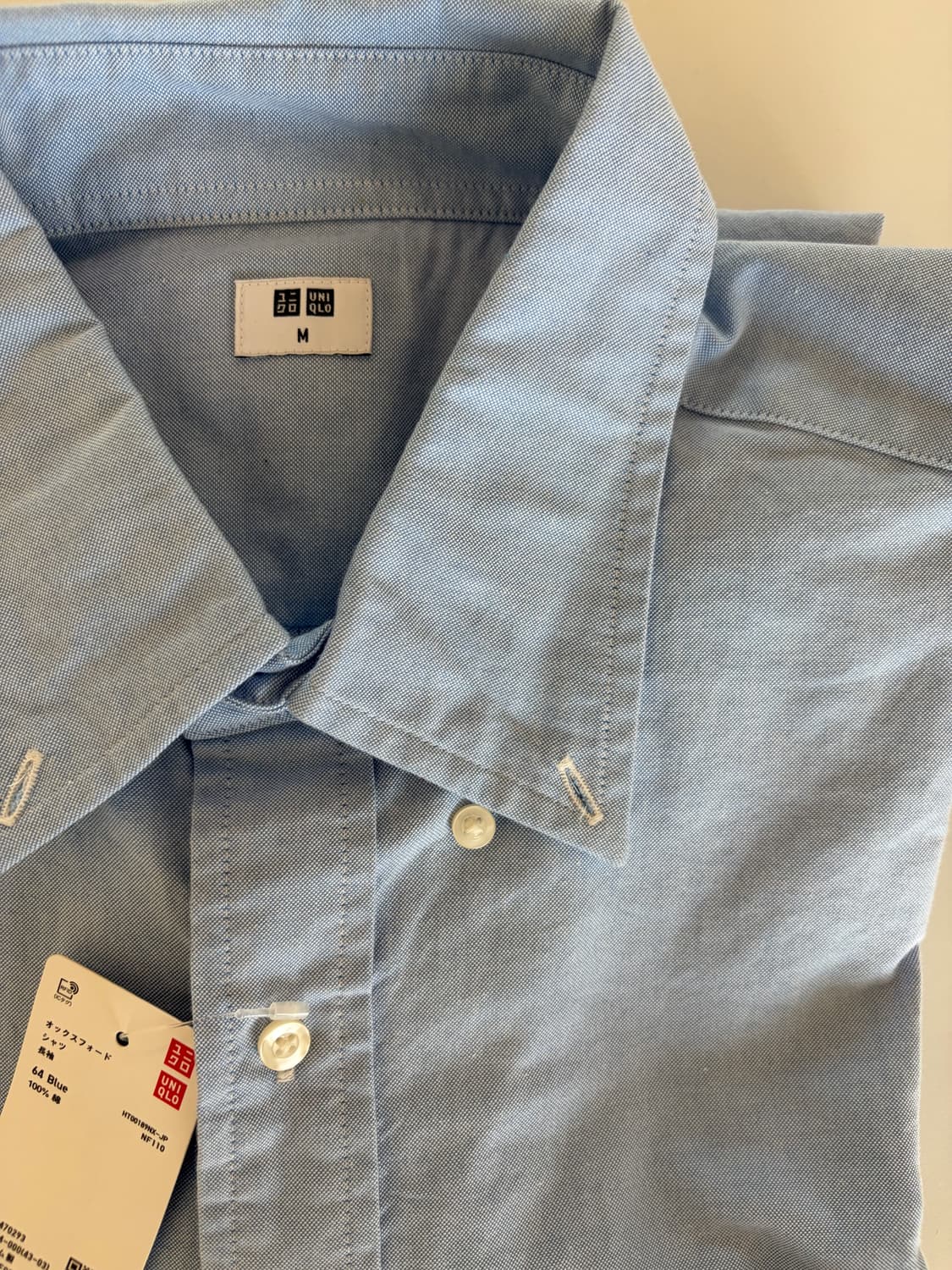유니클로 옥스포드 셔츠 블루 M (일본 구매 / 새상품) 상품이미지3