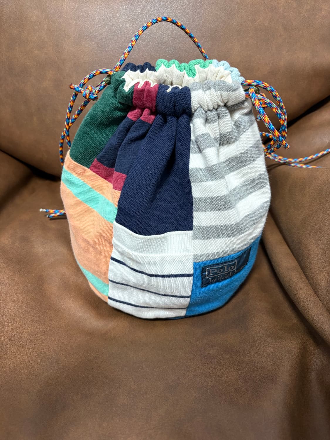 폴로 랄프로렌 리메이크 패치워크 조리개 크로스백 상품이미지2