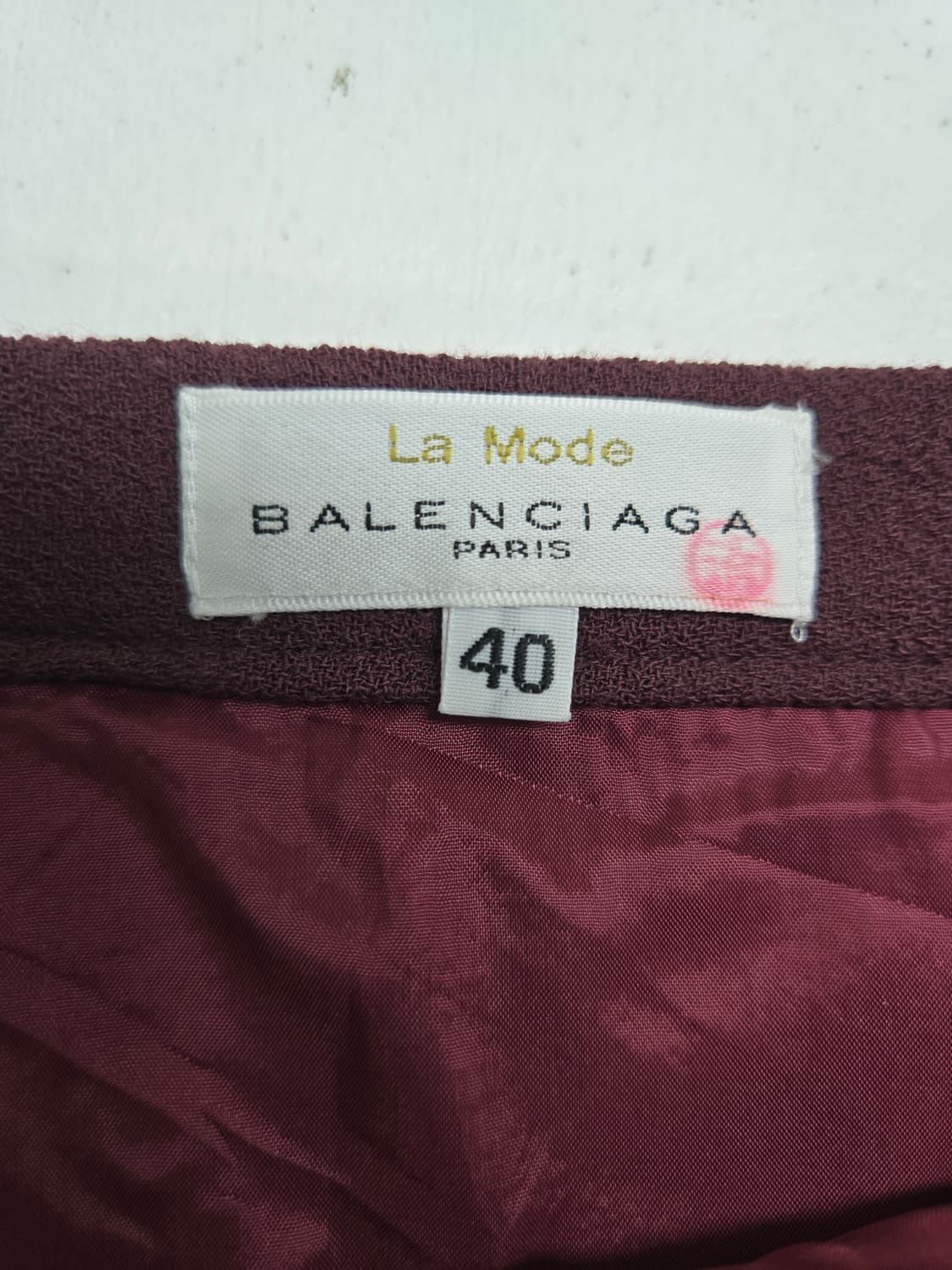 발렌시아가 버건디 모직 H라인 스커트 상품이미지3