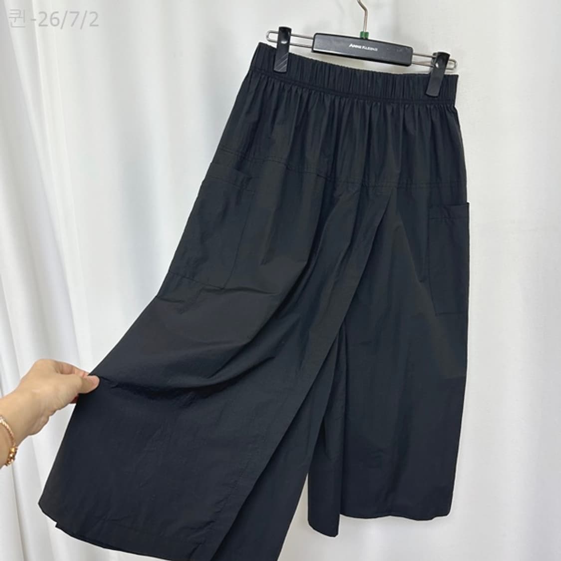 CMCUBE 여자 밴딩 통넓은 나일론바지 검정 FREE /퀸 상품이미지3