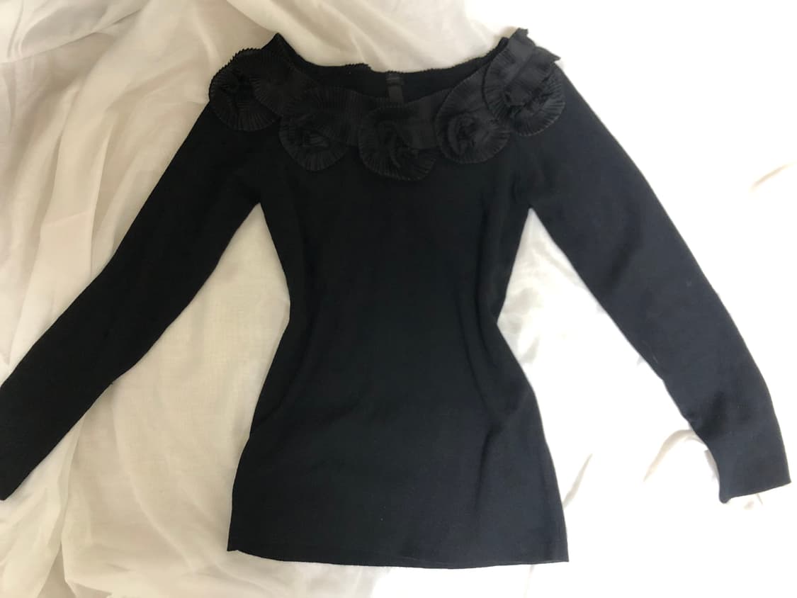 빈티지 블랙 원숄더 니트 상품이미지3