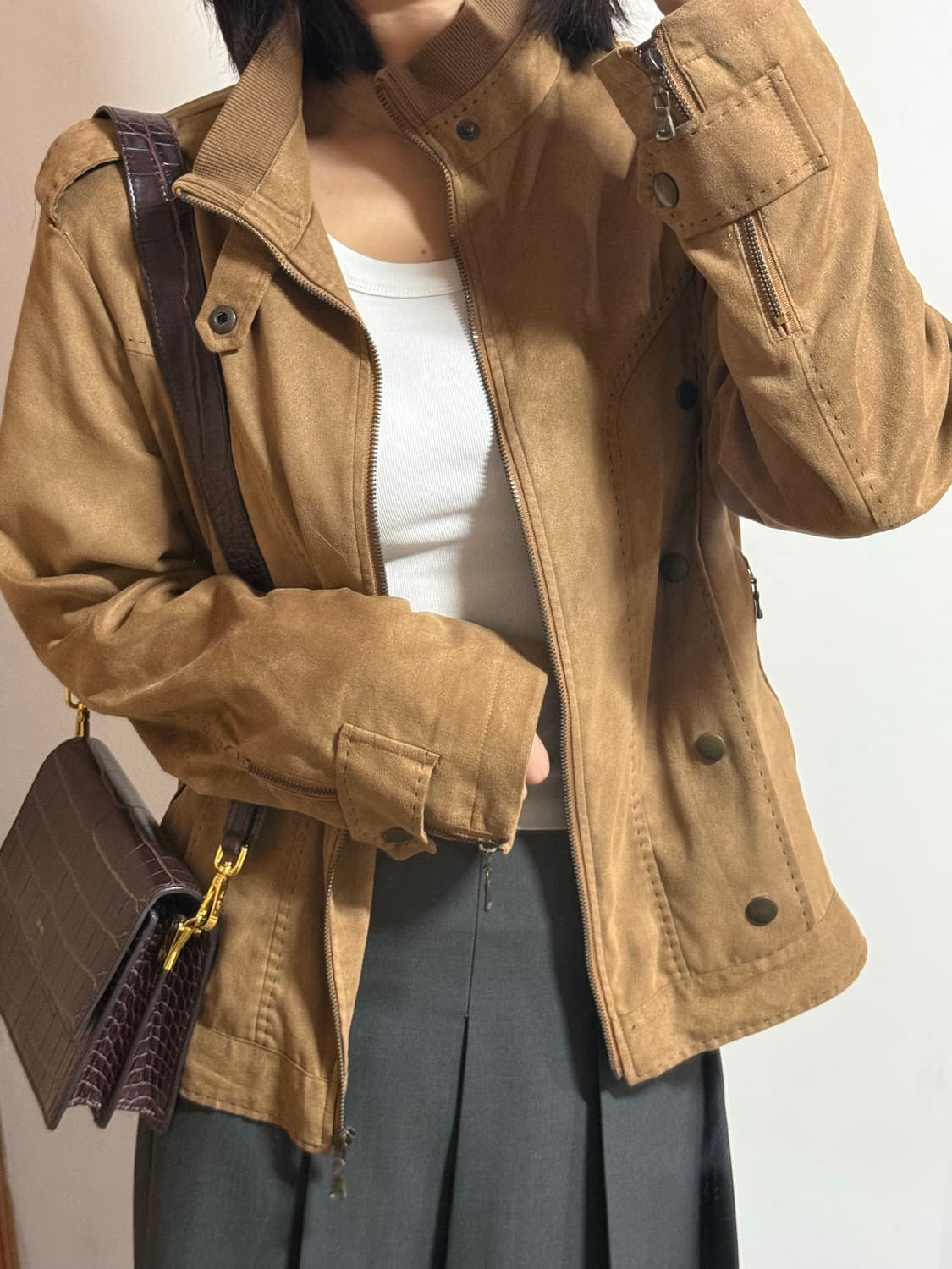 Great gatsby 카멜 스웨이드  라이더자켓 상품이미지2