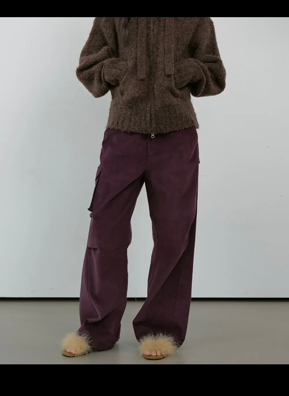 마조네 코듀로이 팬츠 퍼플 m사이즈 상품이미지1