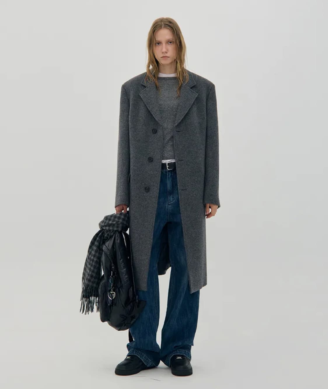 로우클래식 오버사이즈 울 코트 그레이 상품이미지1
