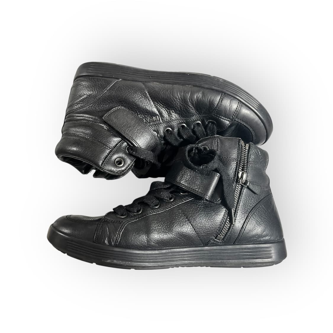 [270] 프라다 스포츠 블랙 레더 하이탑 스니커즈 상품이미지1