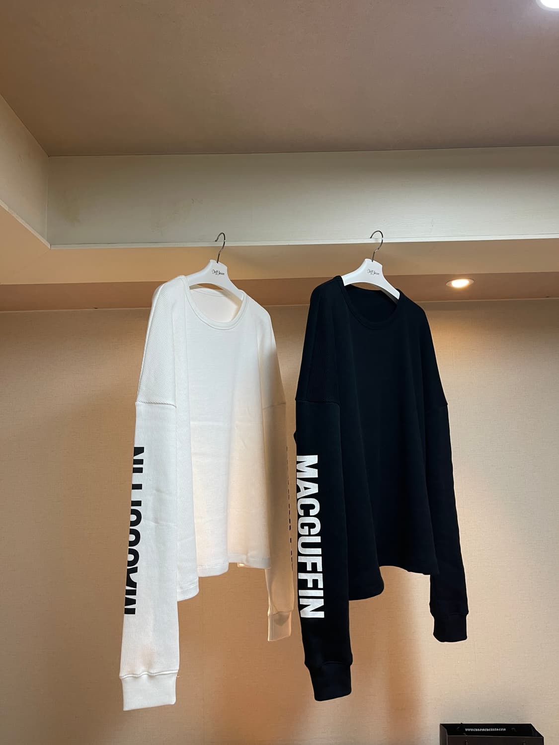 MACGUFFIN 와플니트 써멀 롱슬리브 블랙&화이트 상품이미지2