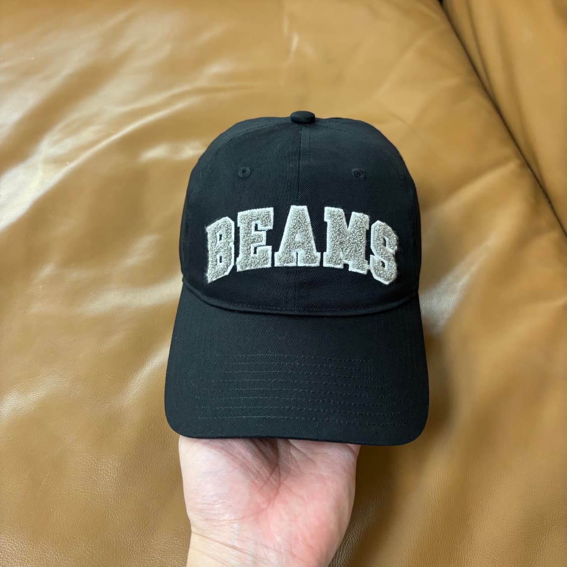 Beams 빔스 빔즈 6패널 볼캡 모자 워시드 블랙 상품이미지2