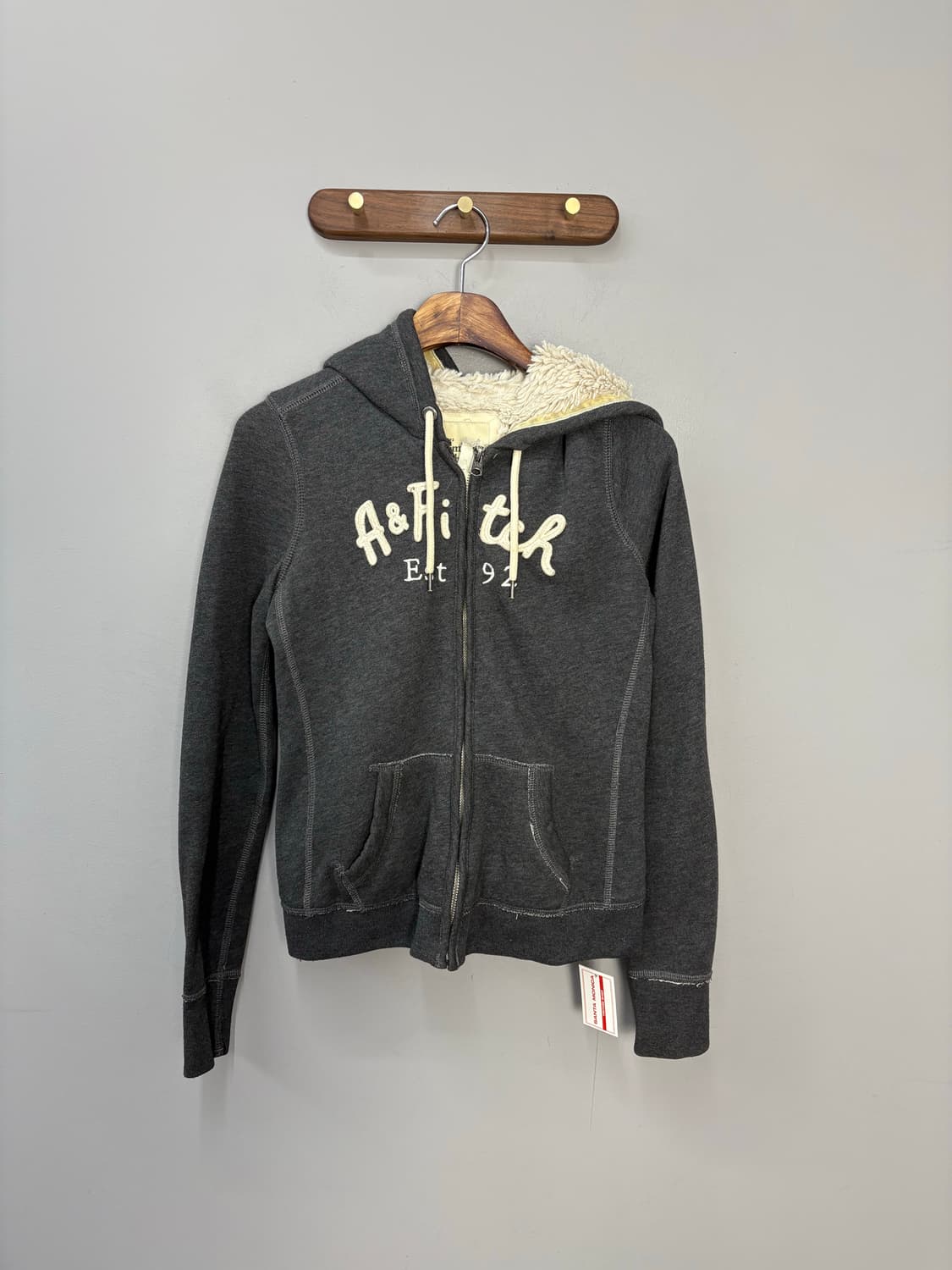 아베크롬비 로고 차콜 쉐르파 후드집업 A2874 상품이미지2