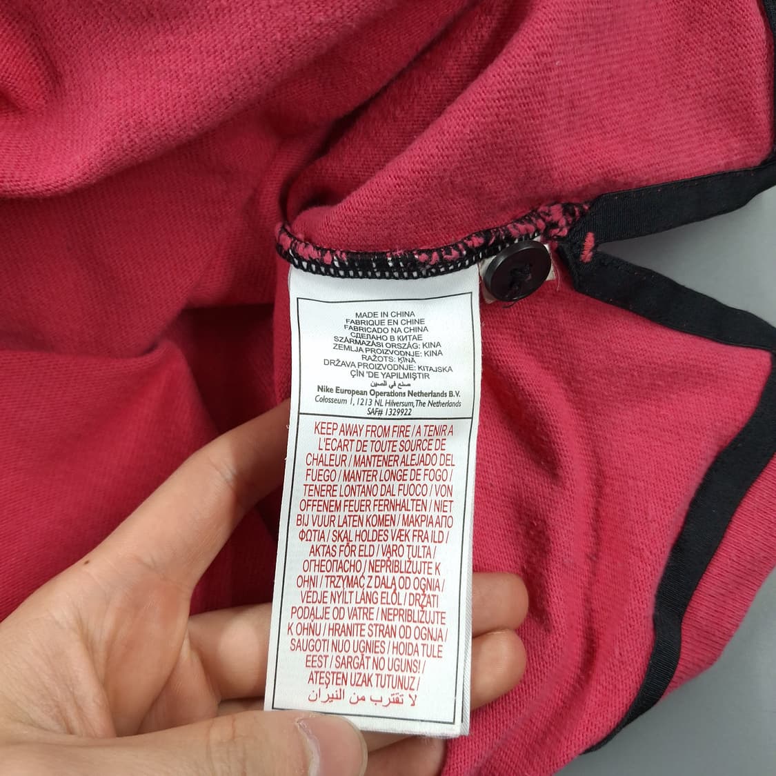 나이키 피그먼트 블랙 핑크 화이트 호나우지뉴 올드스쿨 카라넥 럭비티 상품이미지8