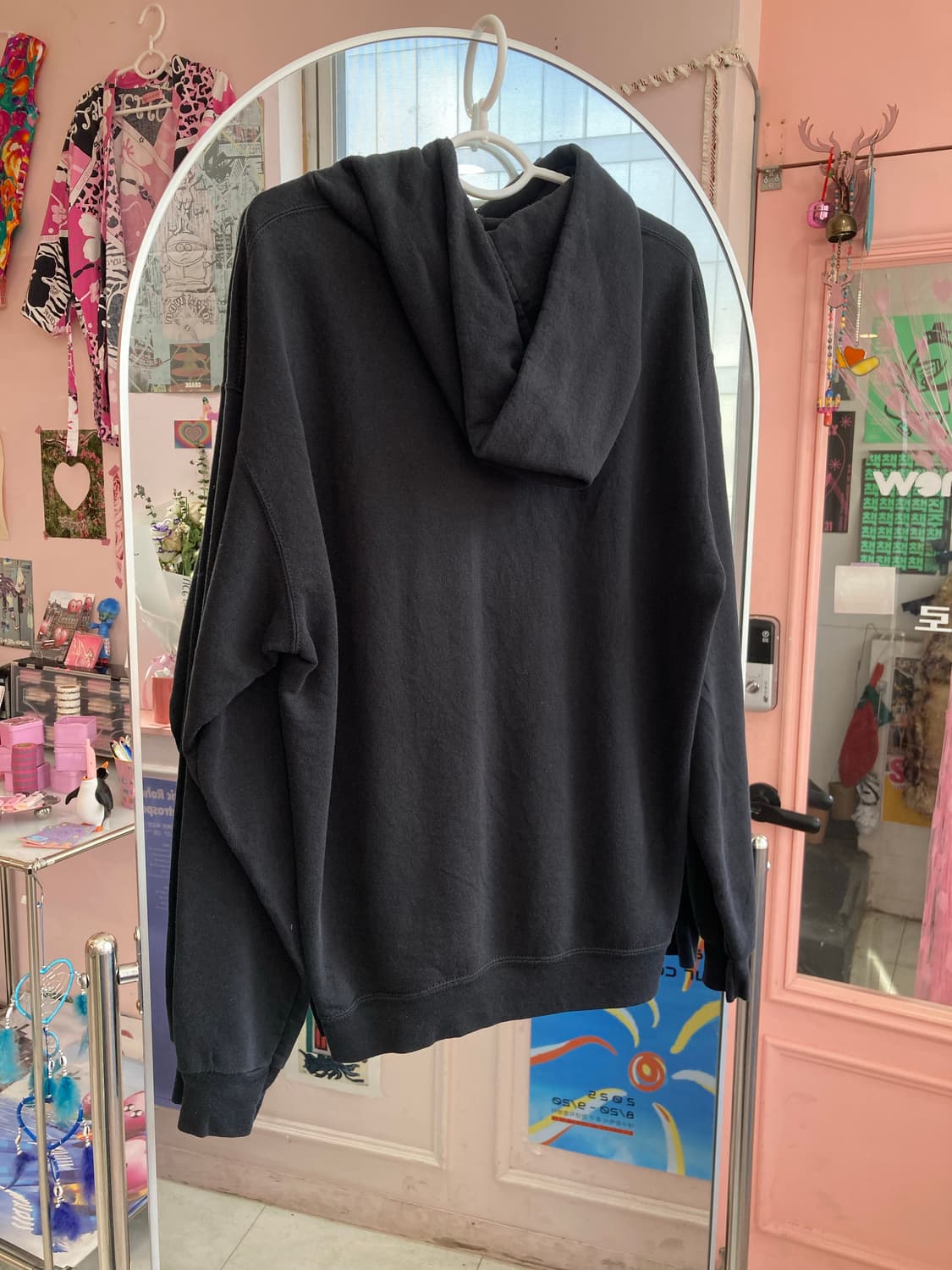 NFL 블랙 프린트 후드 티셔츠 상품이미지4