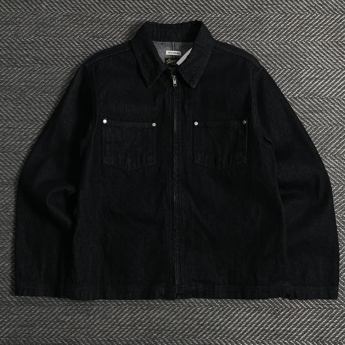 트로피컬러 데님 트러커 워크 자켓 블랙o 3718 상품이미지1