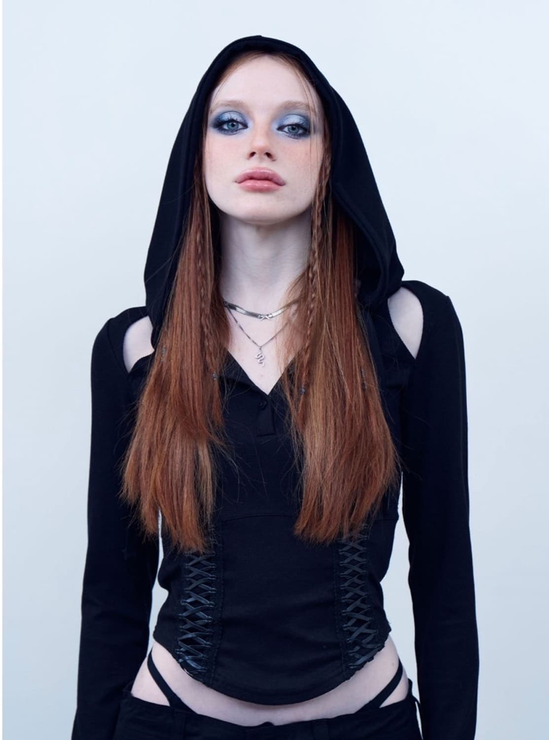 힐다 코르셋 후드 블랙 상품이미지1