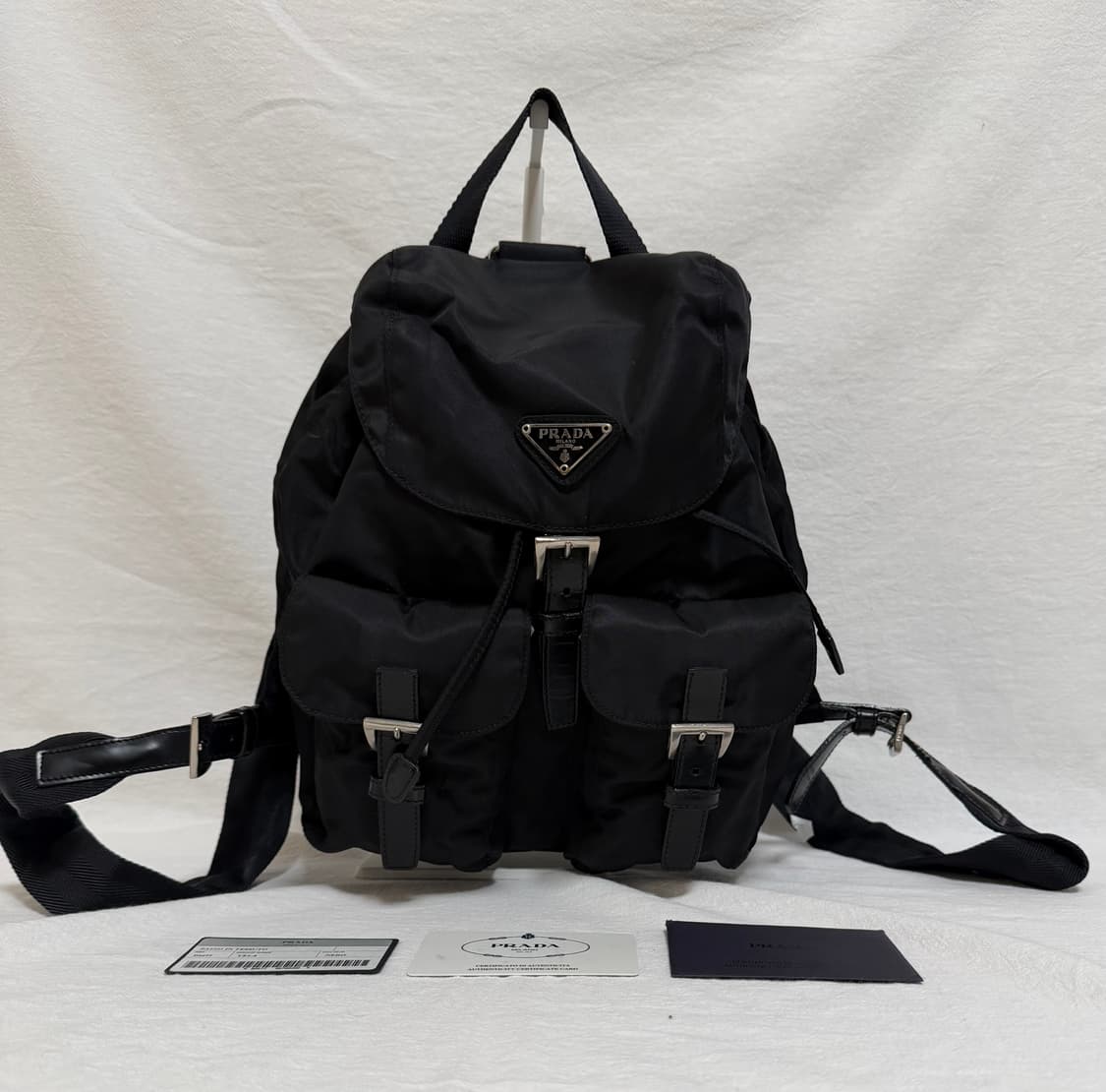 (A급)정품 프라다 포코노 나일론 투포켓 스몰 백팩 블랙(게런티있음) 상품이미지1