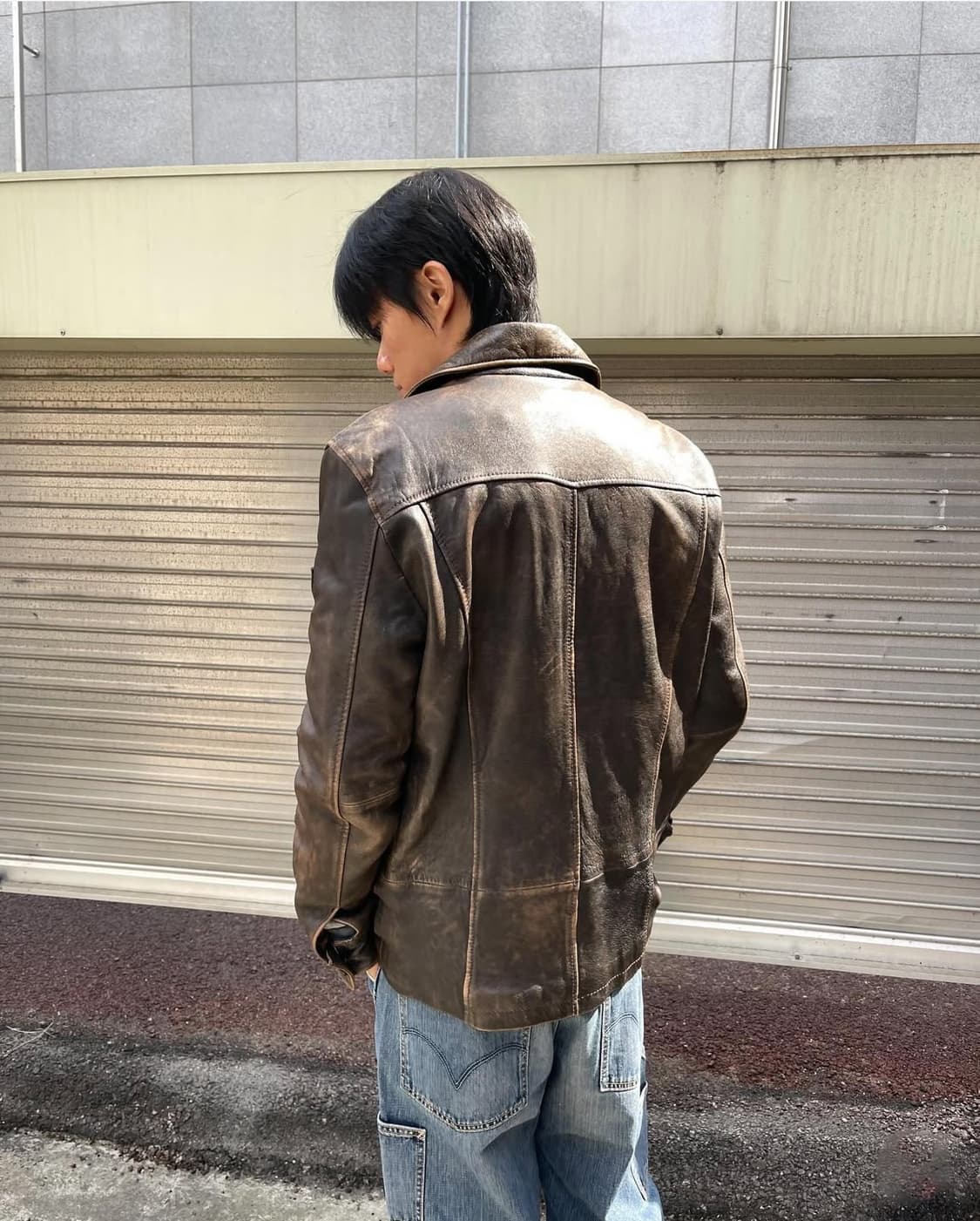 집시 더블 브레스티드 레더 자켓 상품이미지2