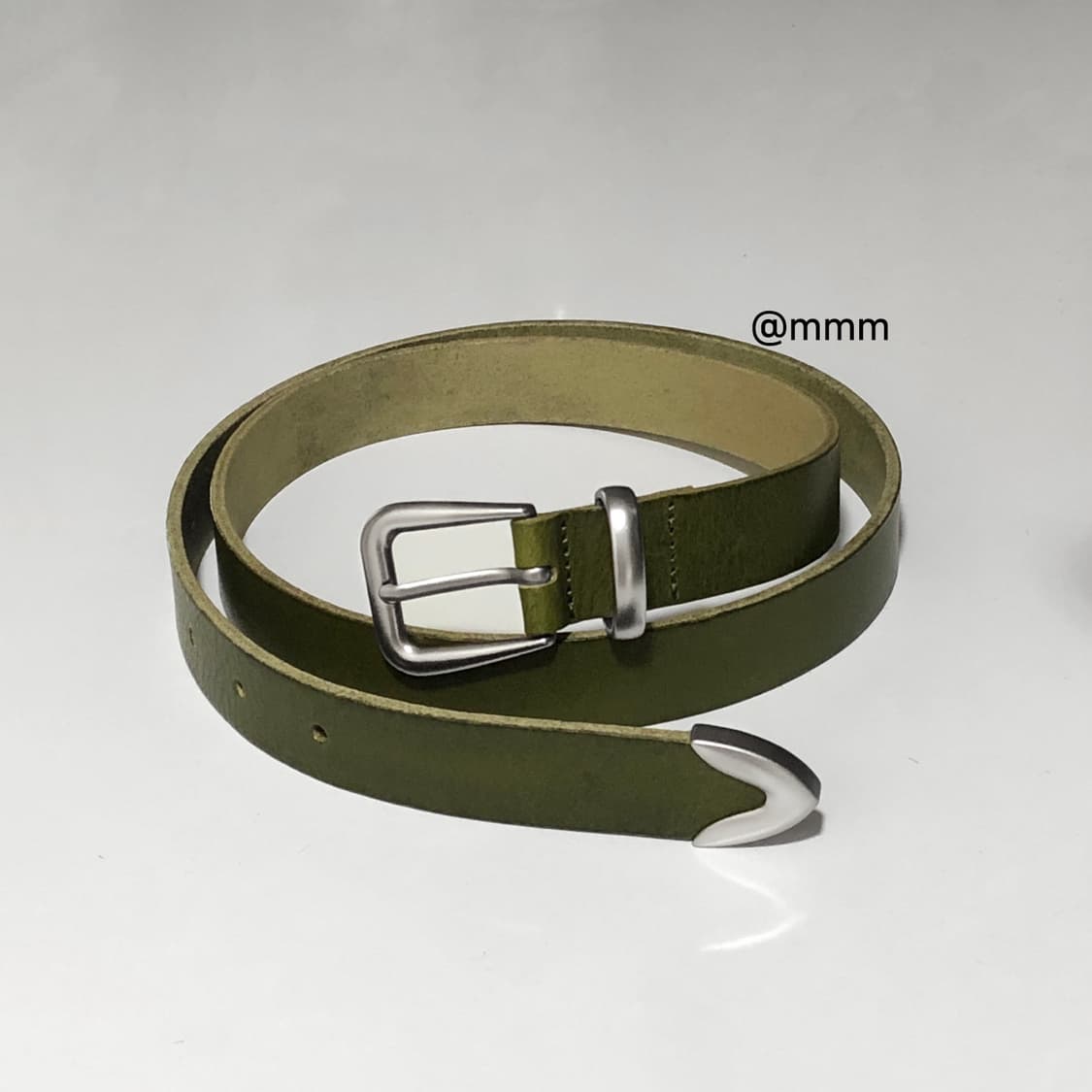 [Unisex] 말차라떼 웨스턴 장식 가죽 벨트 상품이미지3