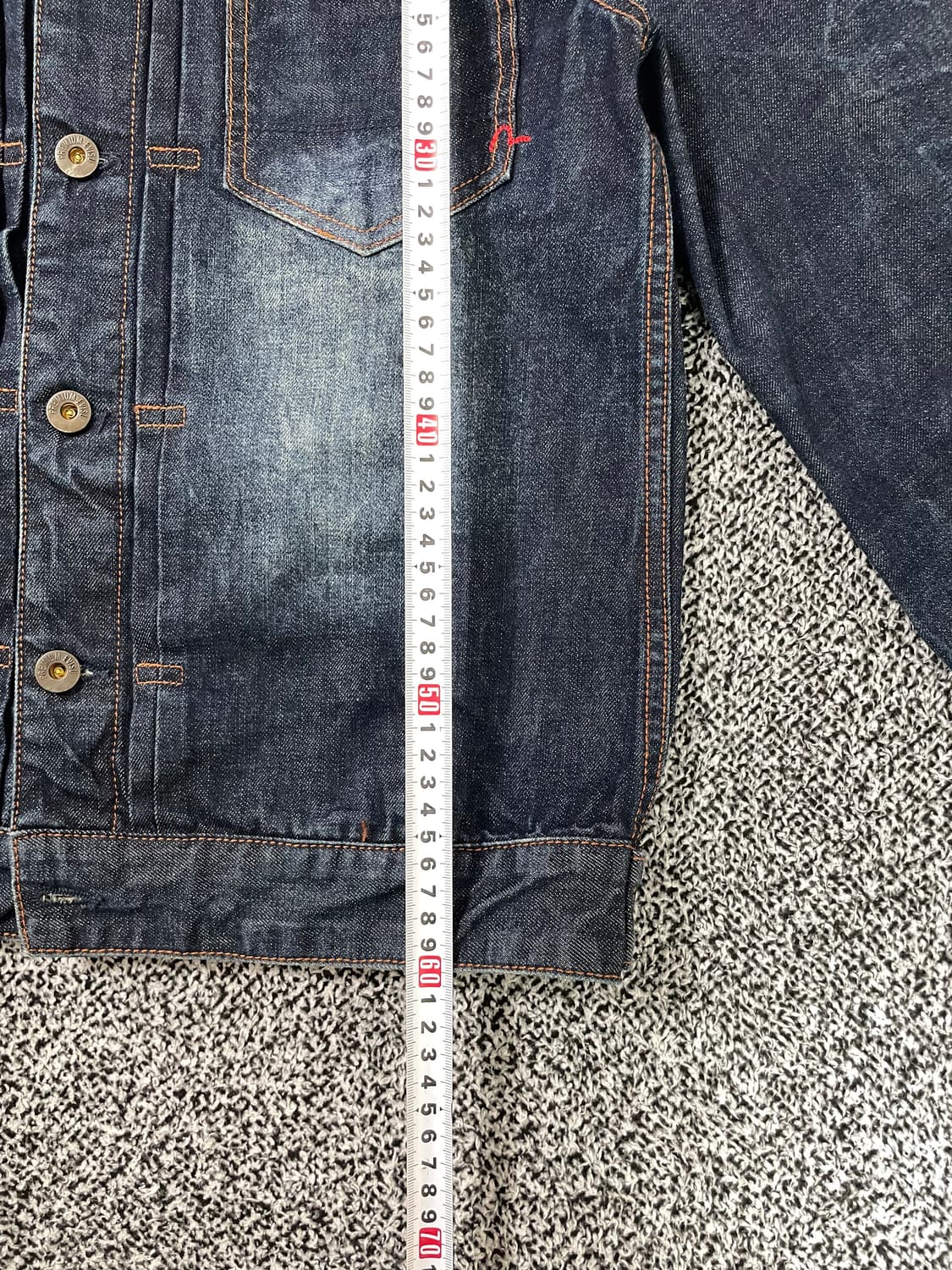 빈티지9. EVISU 에비수 NO.5 진청 데님 자켓 청자켓 상품이미지7