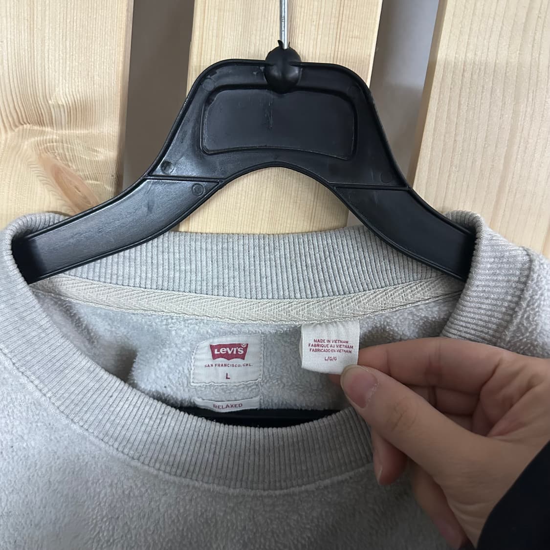 (L) 리바이스 그레이 후리스 맨투맨 상품이미지5