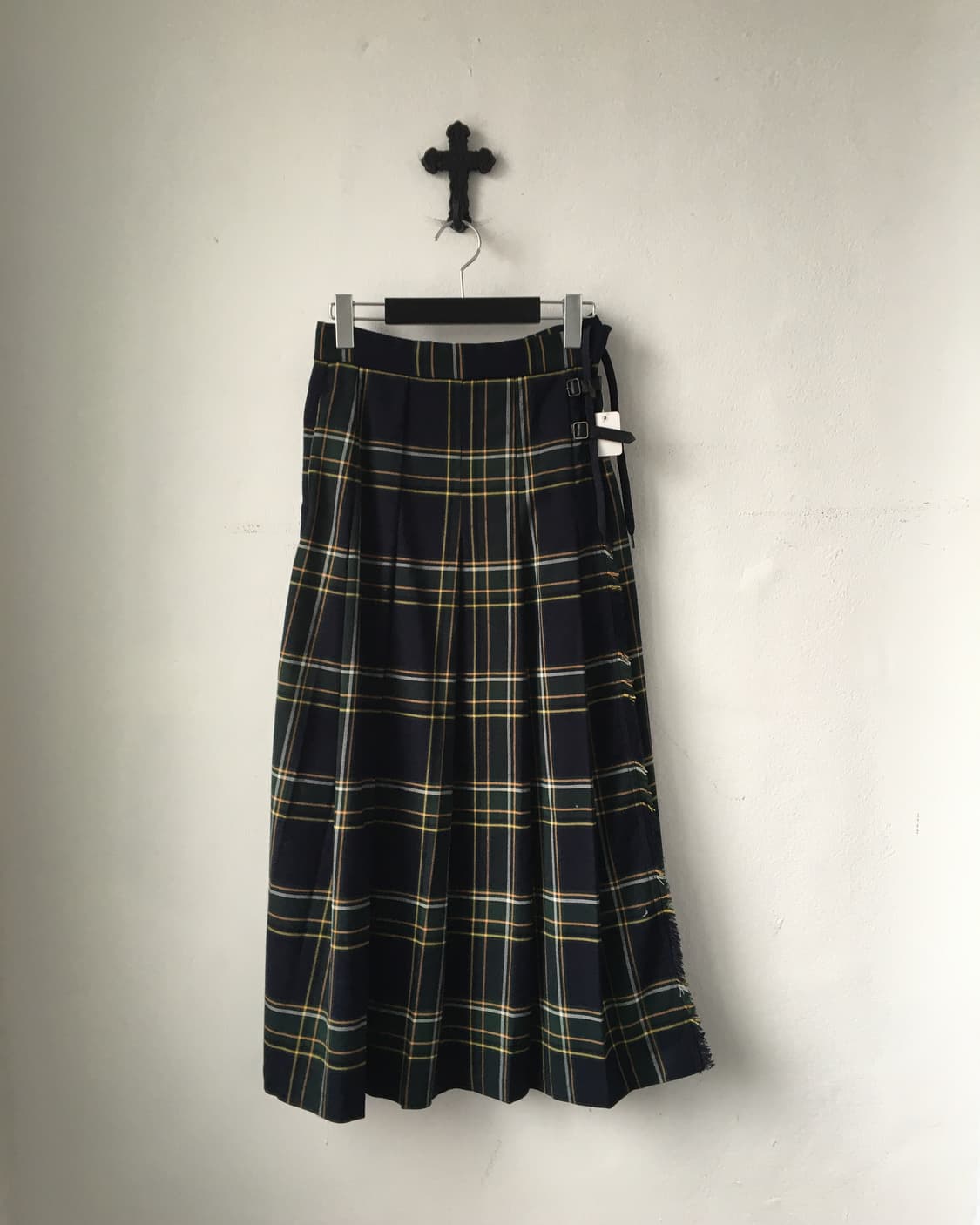 Check pattern belted wrap skirt 상품이미지1