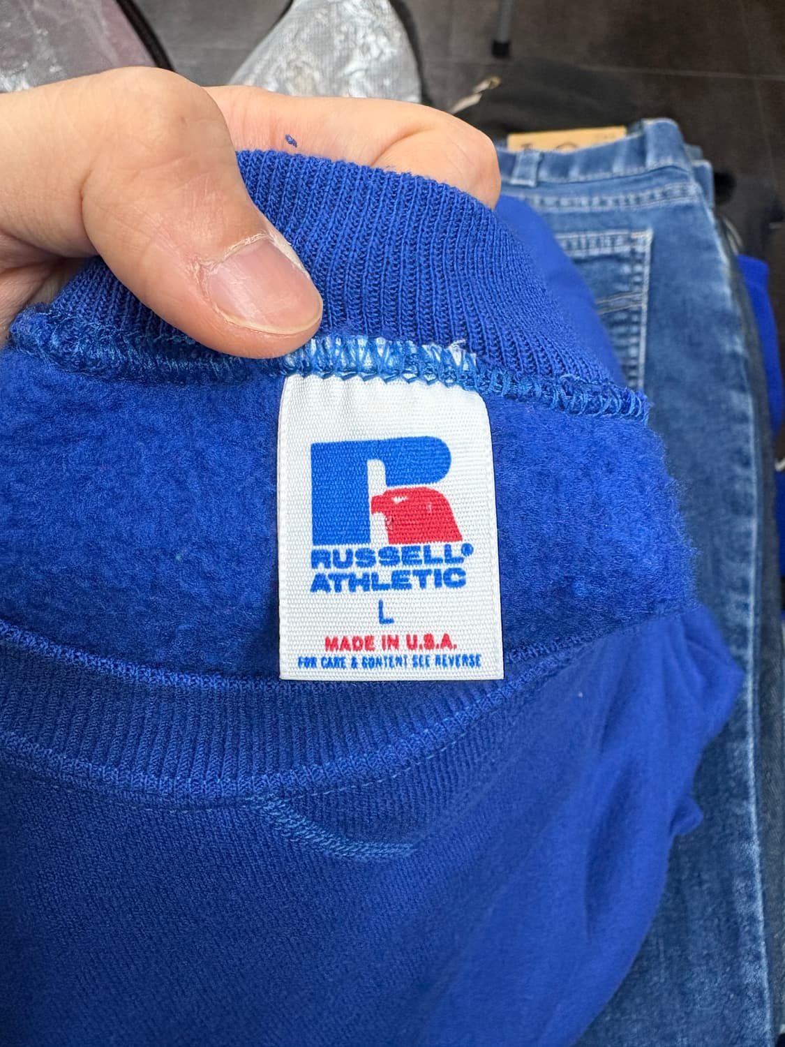 [L] 90s RUSSEL USA 러셀 블랭크 스웻셔츠 크루넥 상품이미지3