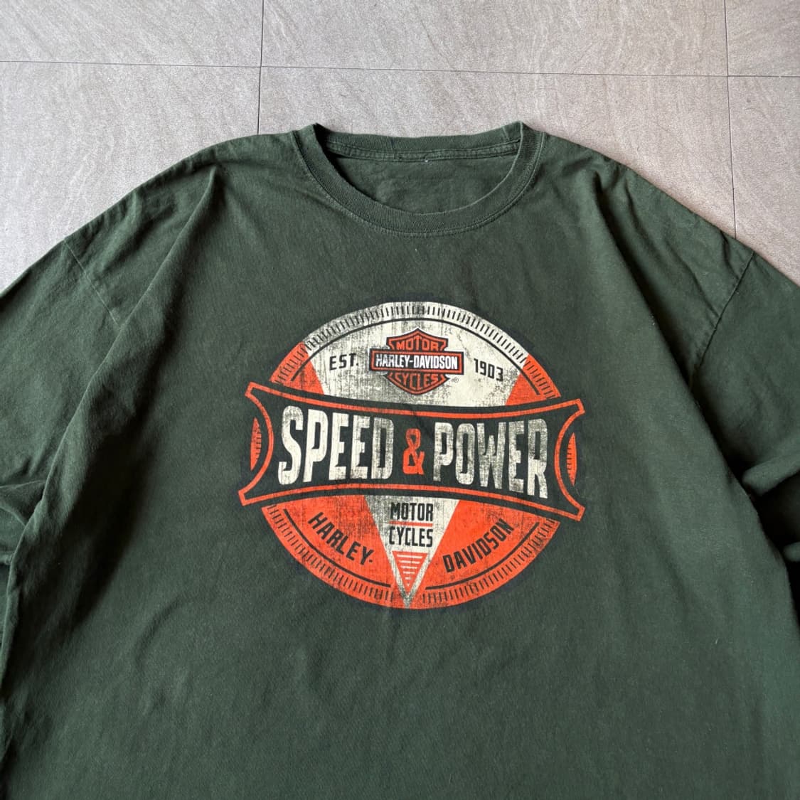 할리데이비슨 정품 그린 긴팔 티셔츠 상품이미지3