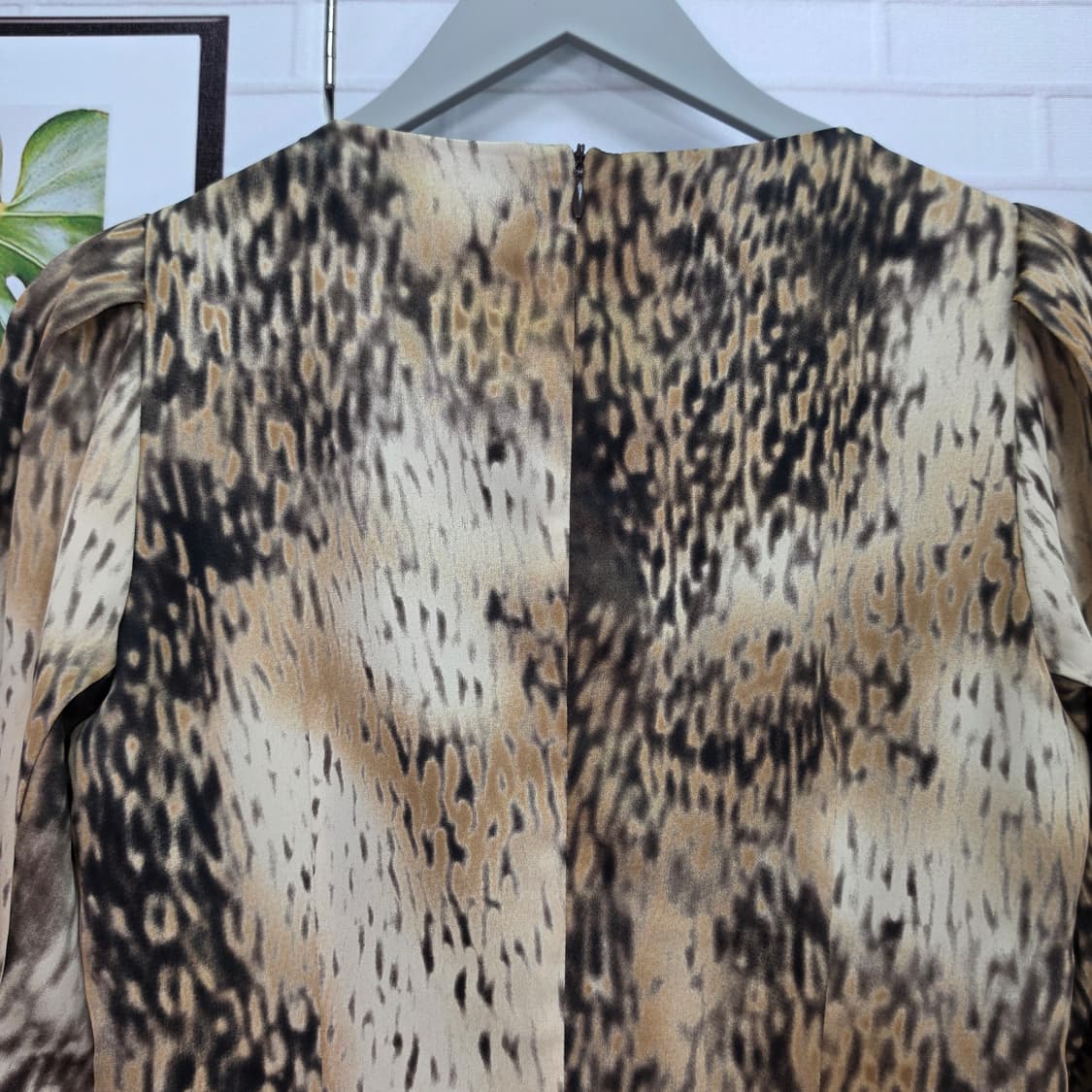 잇미샤 레오파드 패턴 캉캉 7부 긴팔 미니 원피스 드레스 55사이즈 상품이미지5