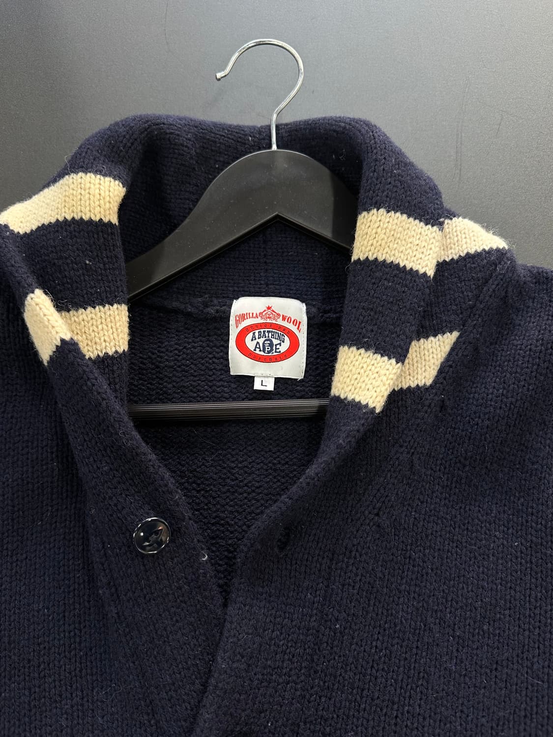 베이프 Gorilla Wool 사루자수 패치울니트가디건 상품이미지6