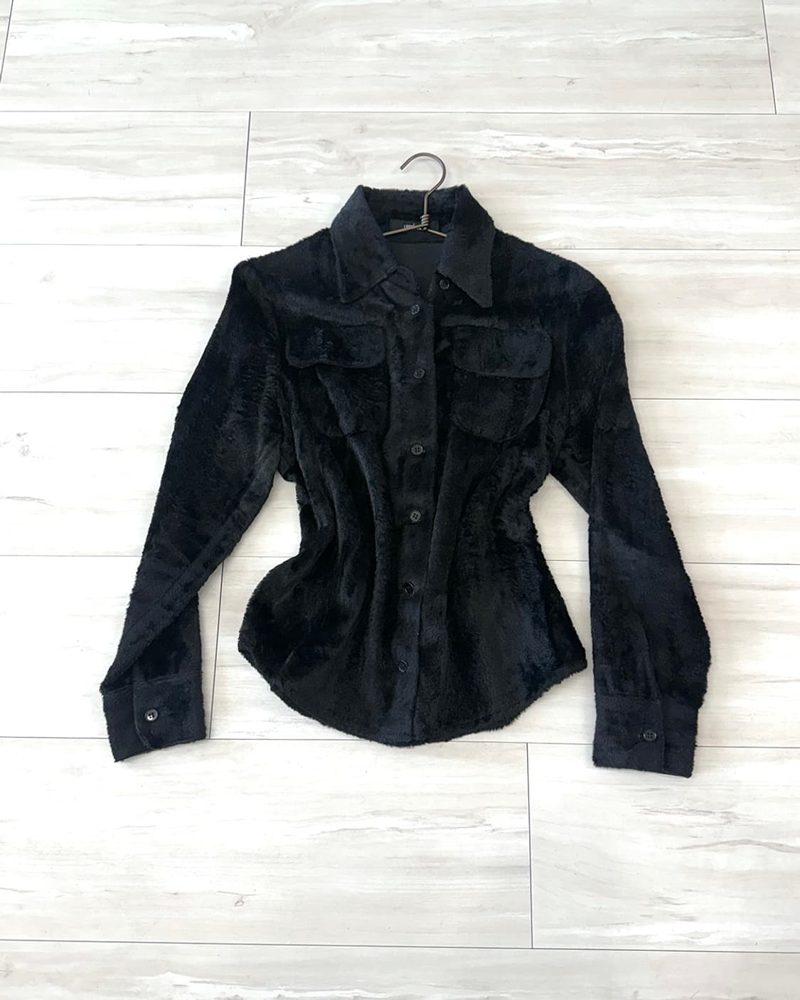 Feminine Black fur shirt 상품이미지1