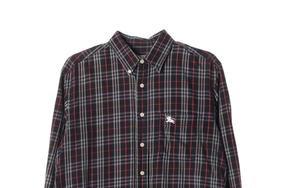 버버리 빈티지 블랙 노바 체크 셔츠 39 M 상품이미지3