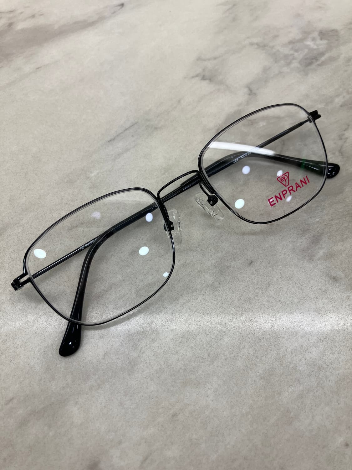 엔프라니 ENPRANI 블랙 스퀘어 역산각 메탈테 안경 상품이미지1